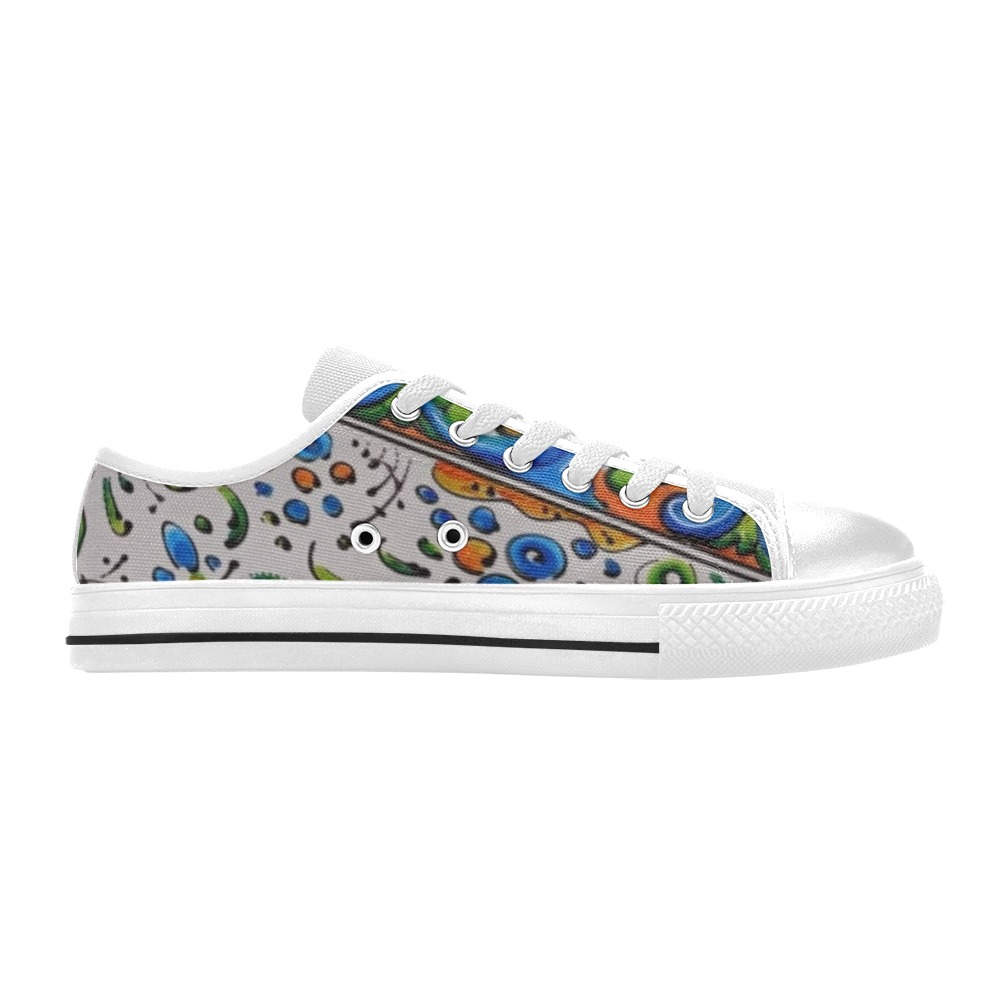 Floral Women's Classic Canvas Shoes (Model 018)