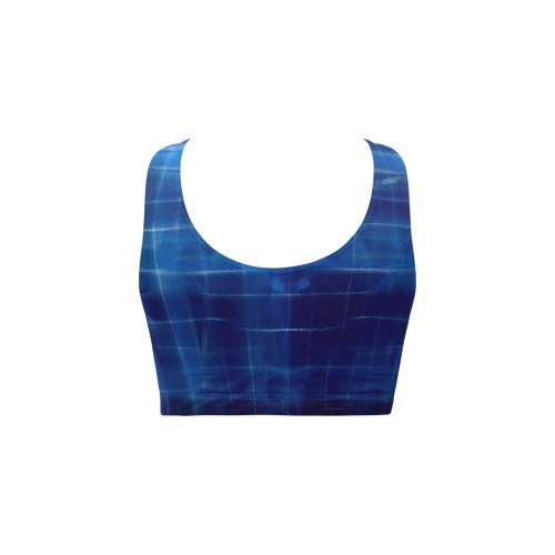 Blue Abstract Chest Bowknot Bikini Top (Model S33)
