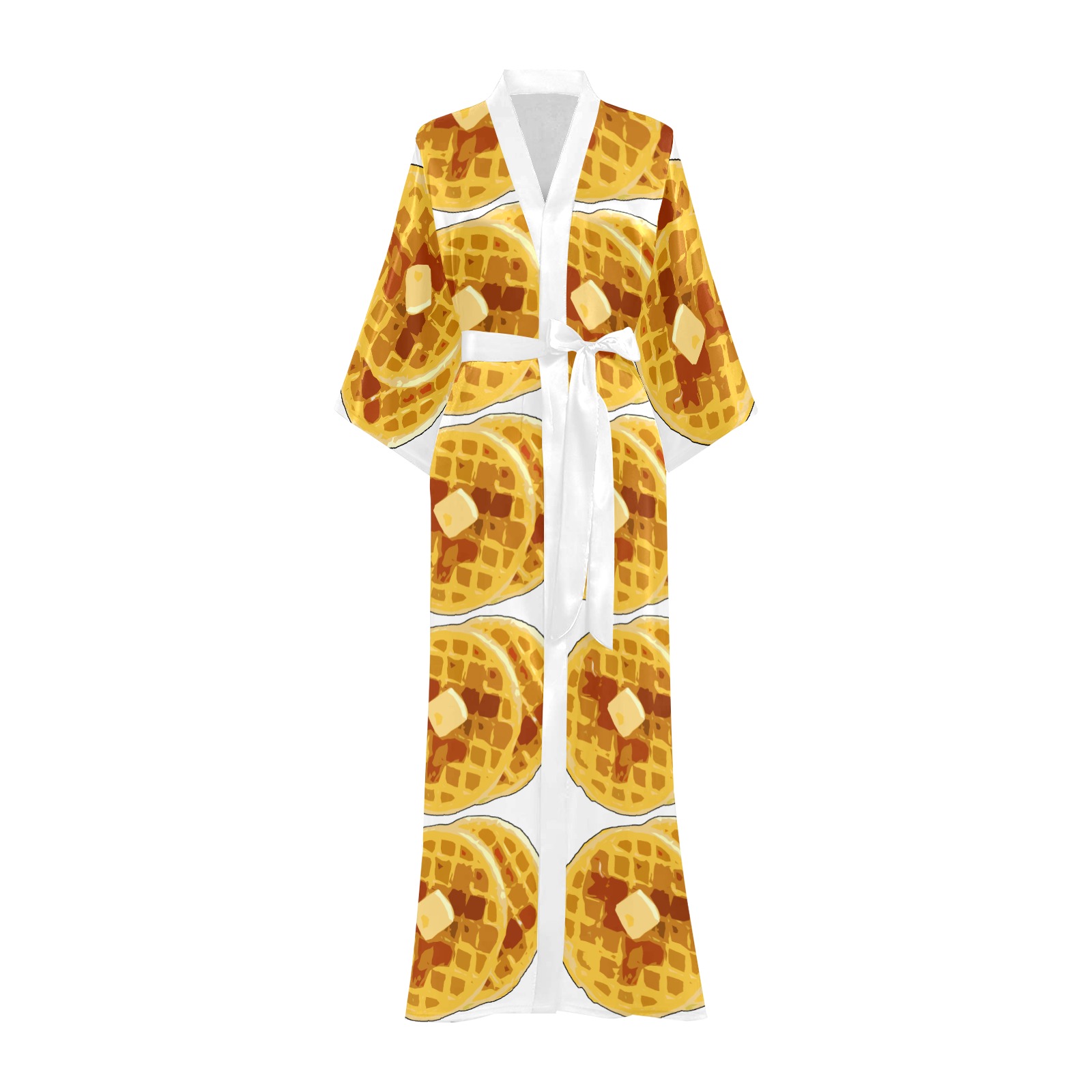 Waffles Long Kimono Robe
