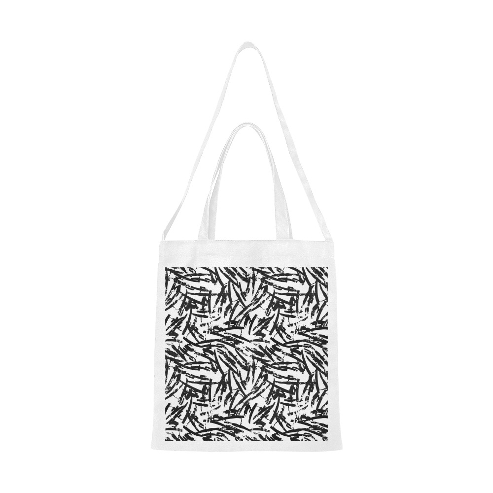 Brush Stroke Black and White Canvas Tote Bag/Medium (Model 1701)