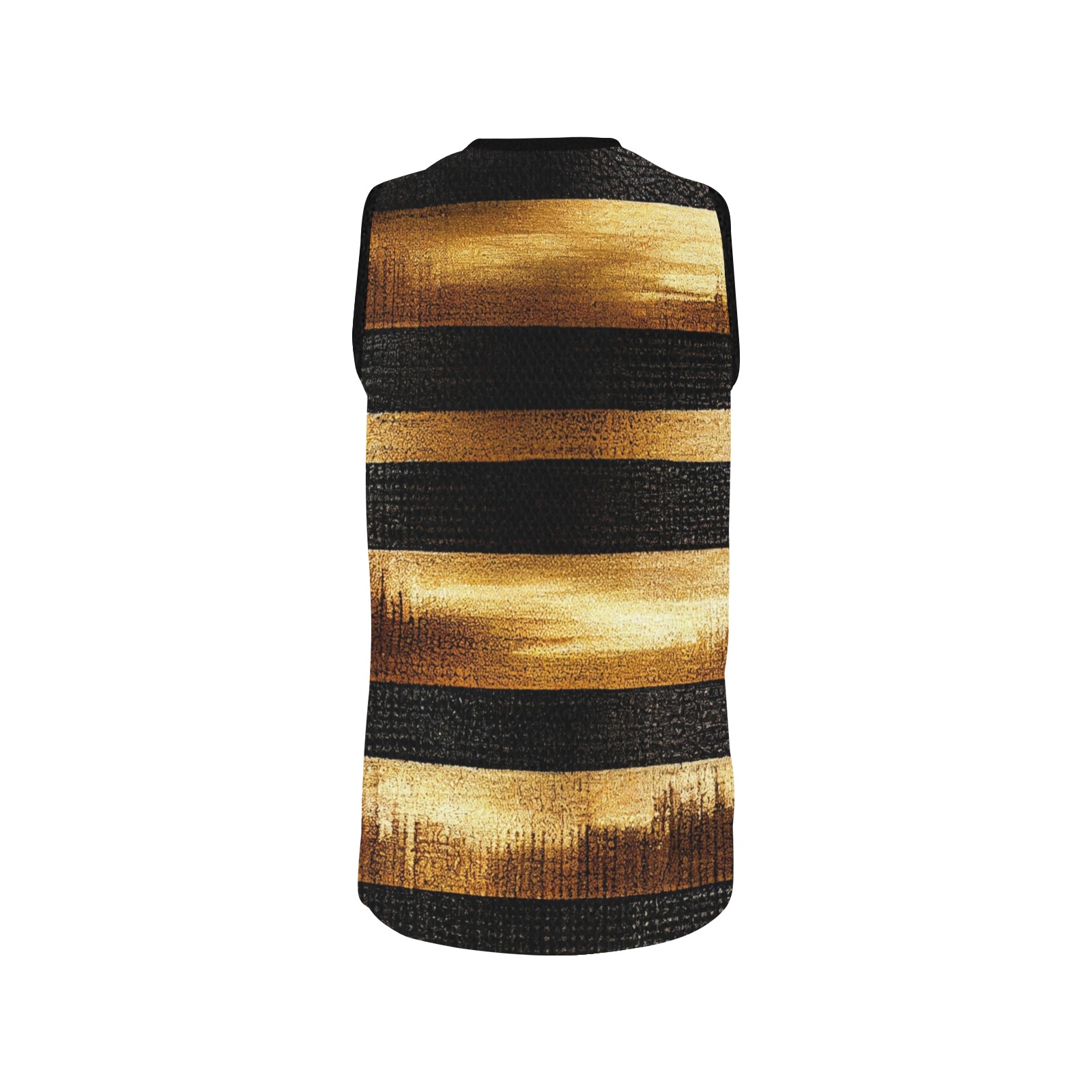 horizontal, brown and gold striped pattern All Over Print Basketball Jersey