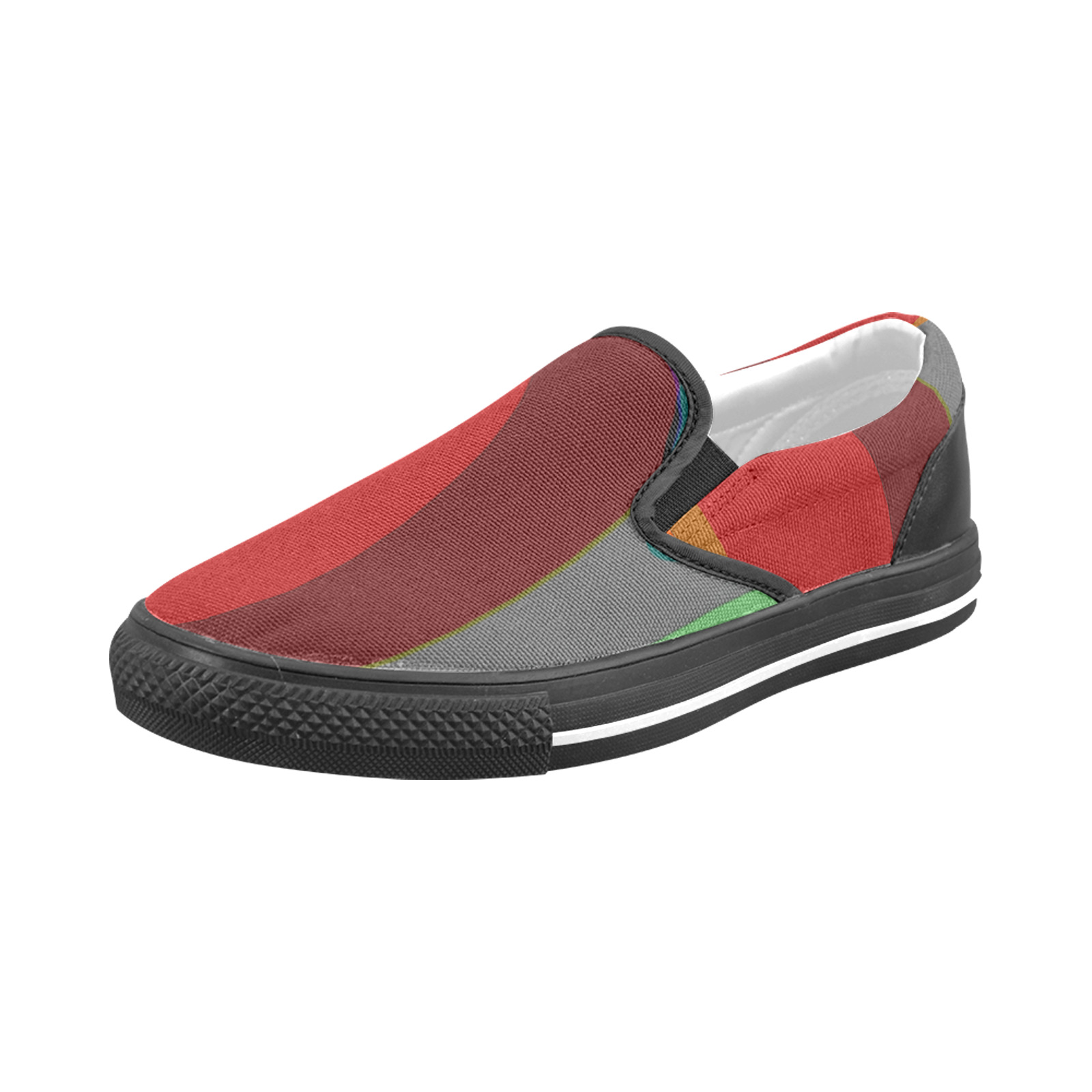 Colorful Abstract 118 Men's Slip-on Canvas Shoes (Model 019)