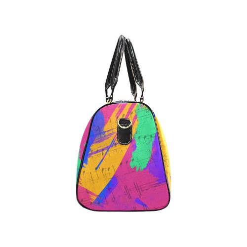 Groovy Paint Brush Strokes with Music Notes New Waterproof Travel Bag/Large (Model 1639)