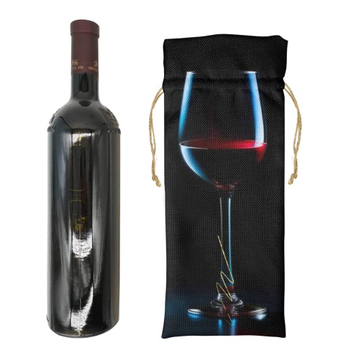 Linen bottle bag with humorous quote Linen Wine Bottle Bag