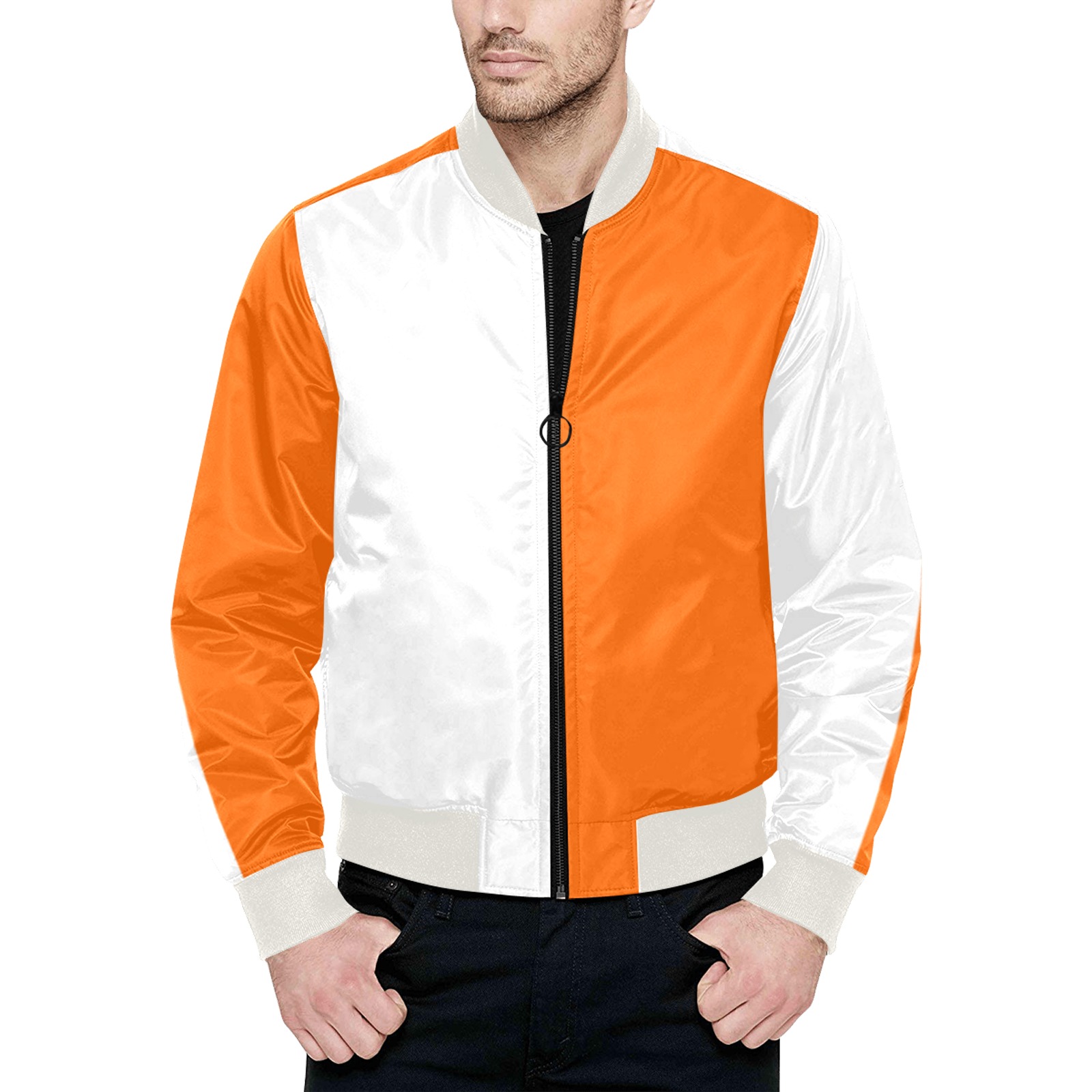 wo All Over Print Quilted Bomber Jacket for Men (Model H33)
