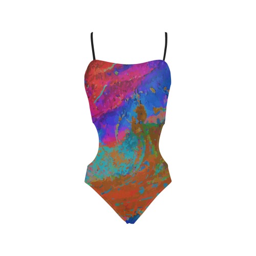 Inner Cosmos v01 Cut-Out Swimsuit Spaghetti Strap Cut Out Sides Swimsuit (Model S28)