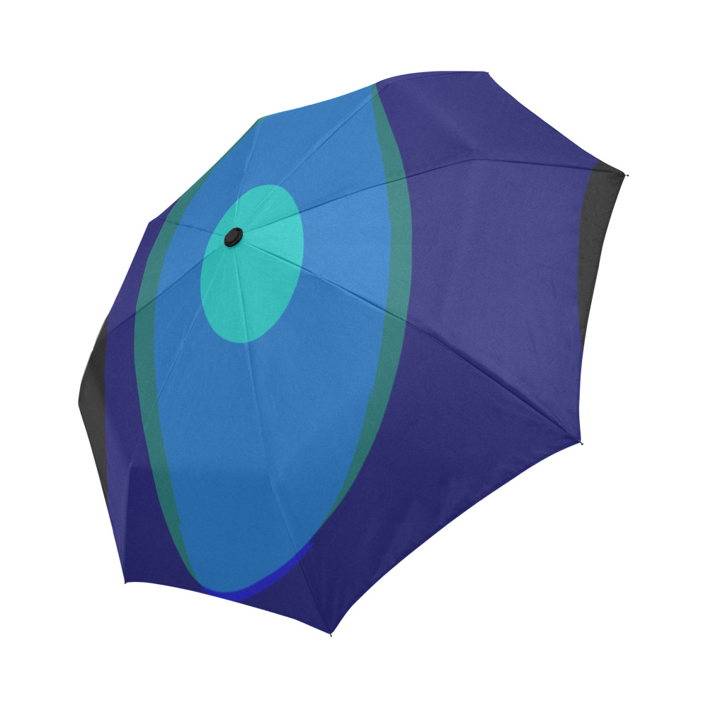 Dimensional Blue Abstract 915 Auto-Foldable Umbrella (Model U04)