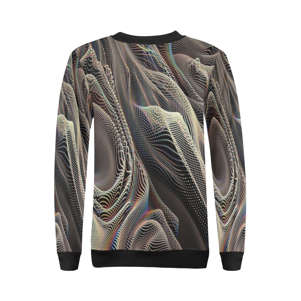 glitch waves All Over Print Crewneck Sweatshirt for Women (Model H18)