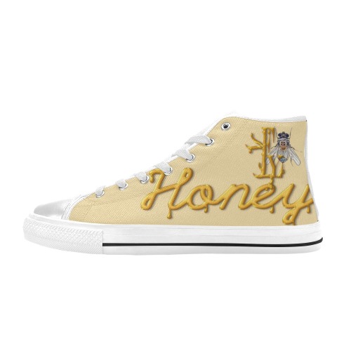 Honey Collectable Fly Women's Classic High Top Canvas Shoes (Model 017)
