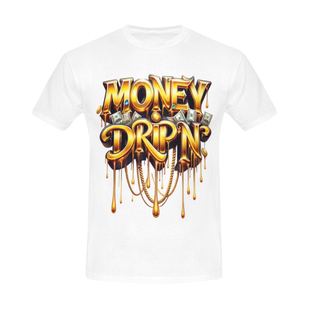 Gold Money Drip'n - All Over Print T-Shirt for Men (USA Size) (Model T40)