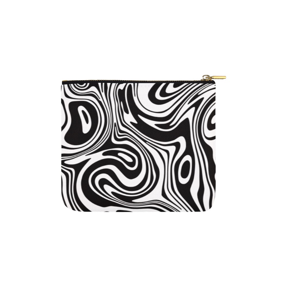 Black and White Marble Carry-All Pouch 6''x5''