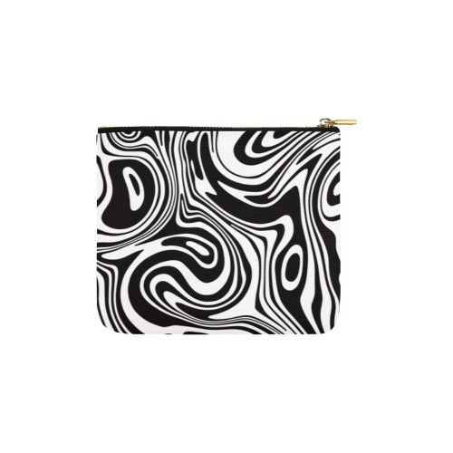 Black and White Marble Carry-All Pouch 6''x5''