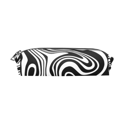 Black and White Marble Pencil Pouch/Small (Model 1681)