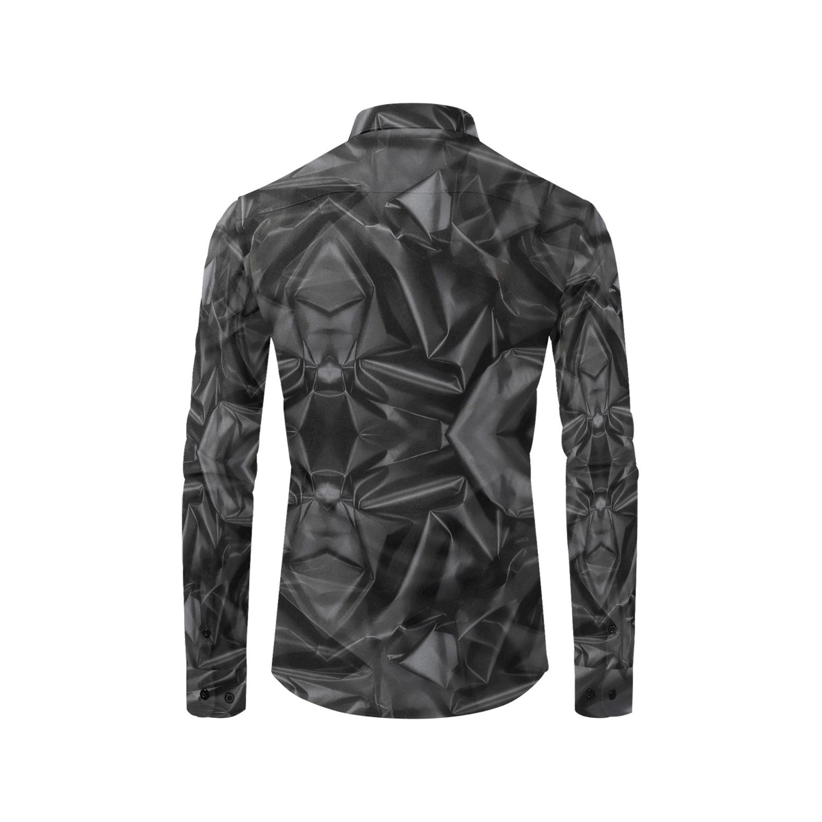 Black Wet Look by Nico Bielow Men's All Over Print Casual Dress Shirt (Model T61)