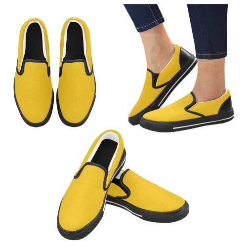 color mango Men's Slip-on Canvas Shoes (Model 019)