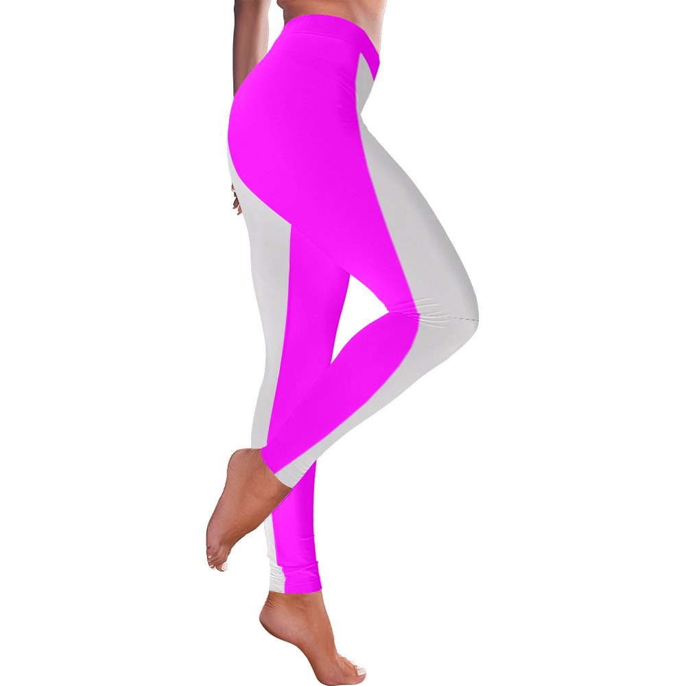 pinkgreyhalf Women's Low Rise Leggings (Invisible Stitch) (Model L05)