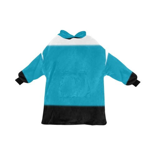 White, Blue and Black Ombre Blanket Hoodie for Women