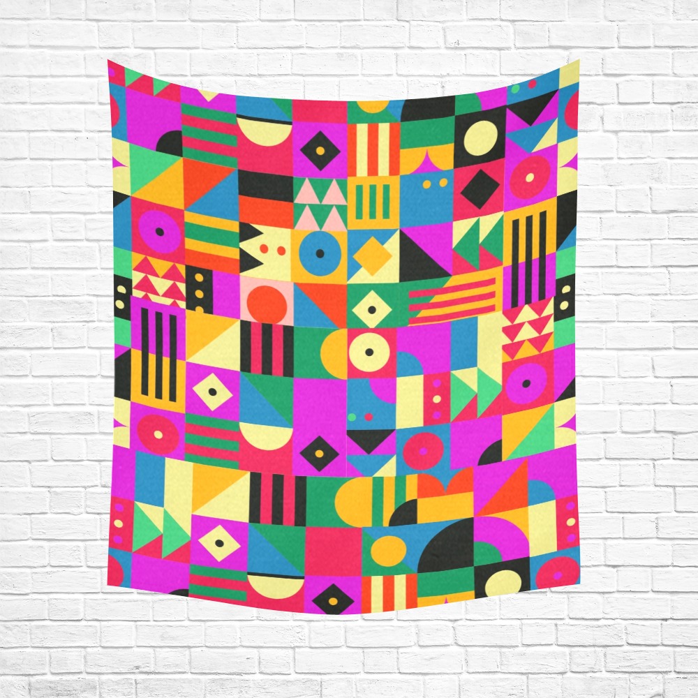 Colorful Abstract Pattern Cotton Linen Wall Tapestry 51"x 60"