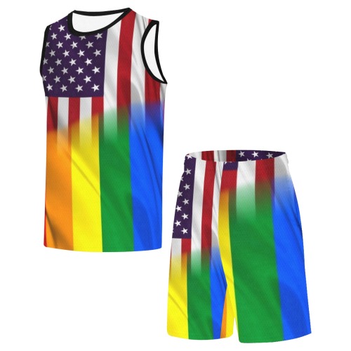 USA Pride Flag Pop Art by Nico Bielow Basketball Uniform with Pocket