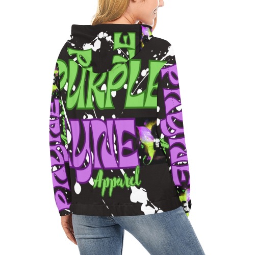 Purple Payne Apparel Hoodie All Over Print Hoodie for Women (USA Size) (Model H13)