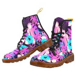 GROOVY FUNK THING FLORAL PURPLE Custom Canvas Boots For Men Model 1203H