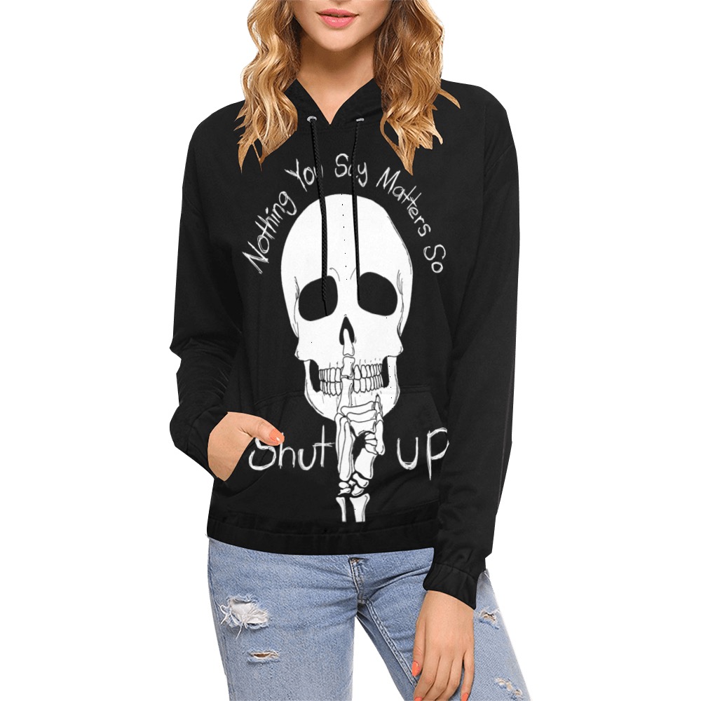 Hush… All Over Print Hoodie for Women (USA Size) (Model H13)