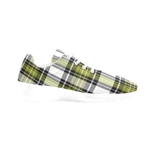Olive Green Black Plaid Women's Athletic Shoes (Model 0200)