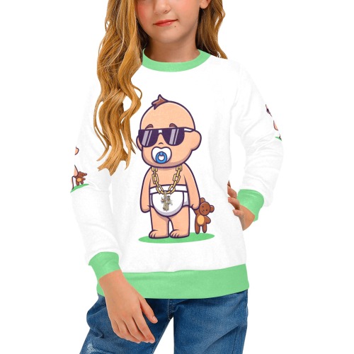 Fly Baby Collectable Fly Girls' All Over Print Crew Neck Sweater (Model H49)