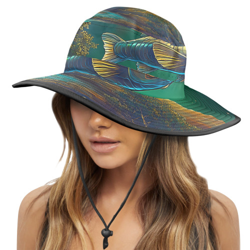 Celestial Swim Wide Brim Bucket Hat