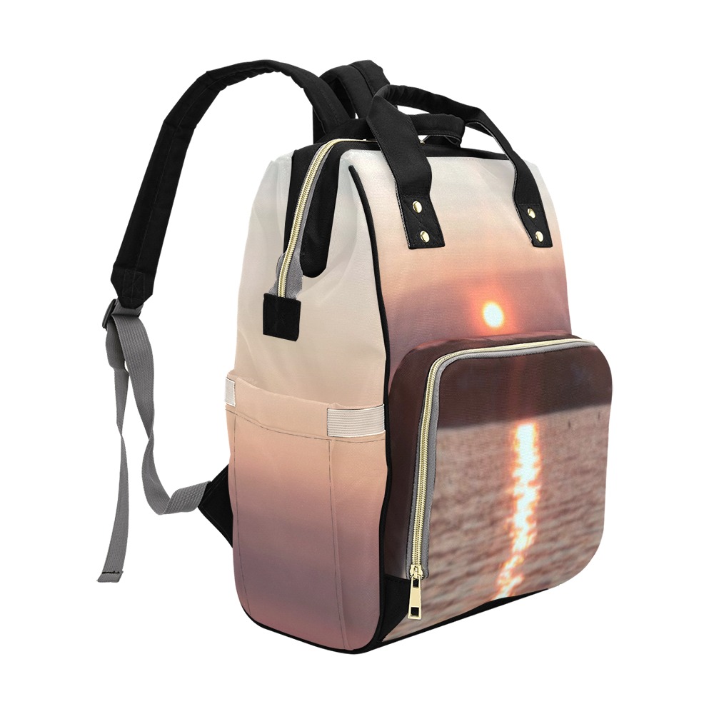 Glazed Sunset Collection Multi-Function Diaper Backpack/Diaper Bag (Model 1688)