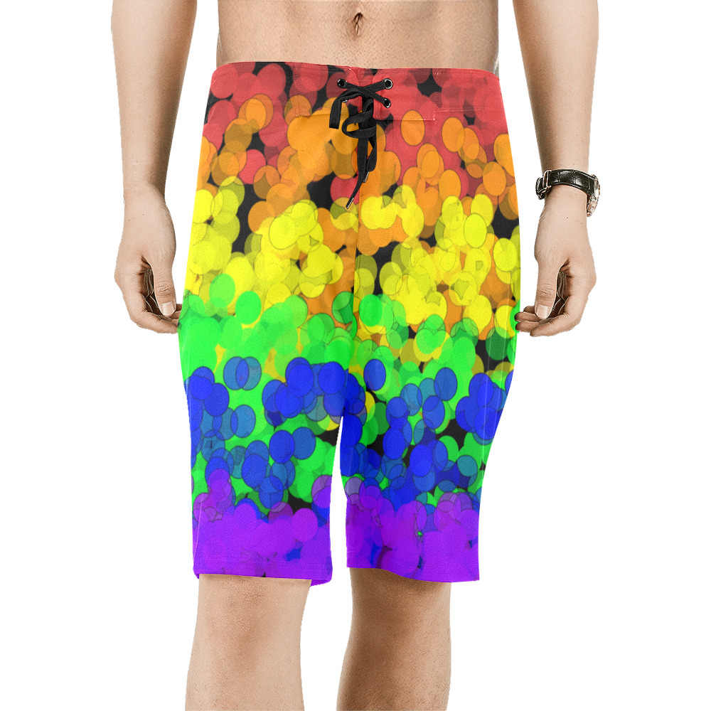 Gay Pride Bokeh Men's All Over Print Board Shorts (Model L16)