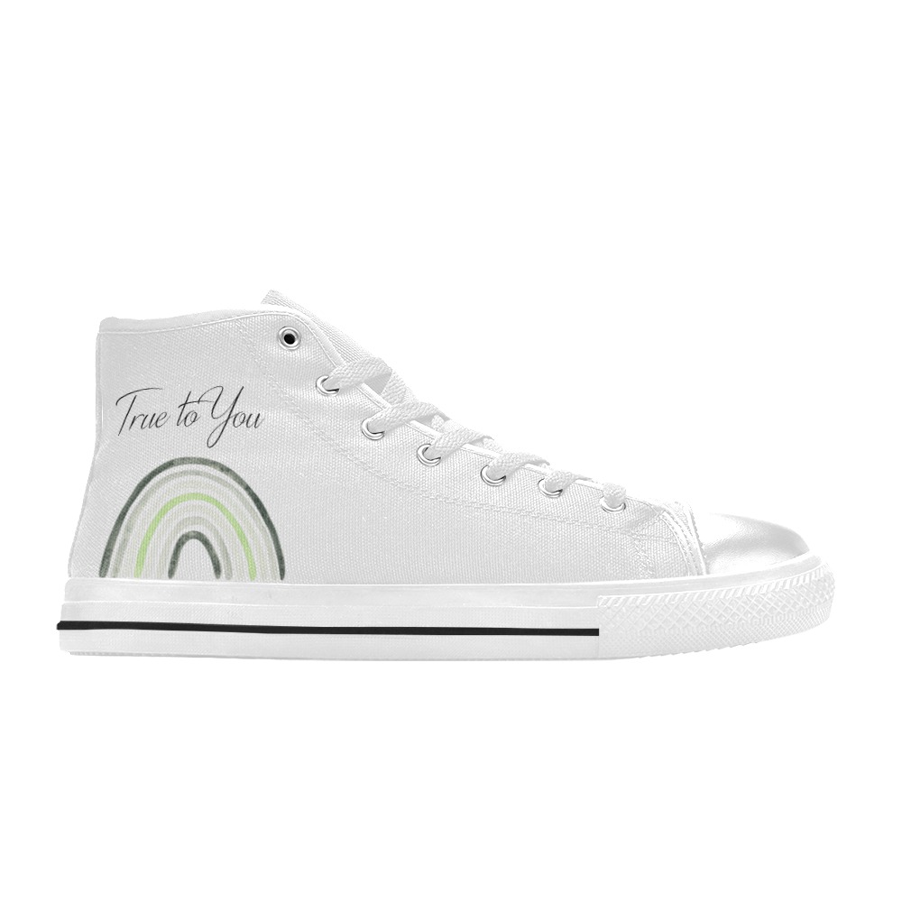 Agender Pride True to you shoe white - mens Men’s Classic High Top Canvas Shoes (Model 017)