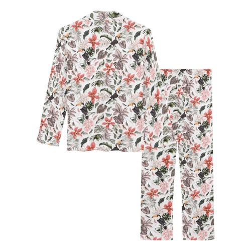Toucans in the flowered jungle Women's Long Pajama Set