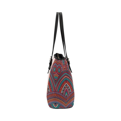 Tribal Art 1 Leather Tote Bag/Large (Model 1640)