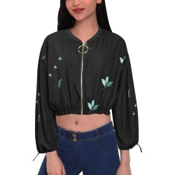 leaf Cropped Chiffon Jacket for Women (Model H30)