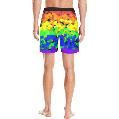 Gay Pride Bokeh Men's Mid-Length Pajama Shorts (Model L46)