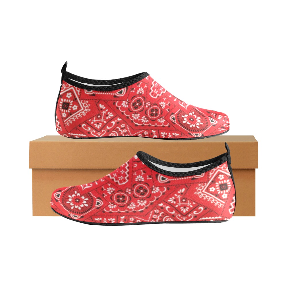 Bandana Squares Pattern Kids' Slip-On Water Shoes (Model 056)