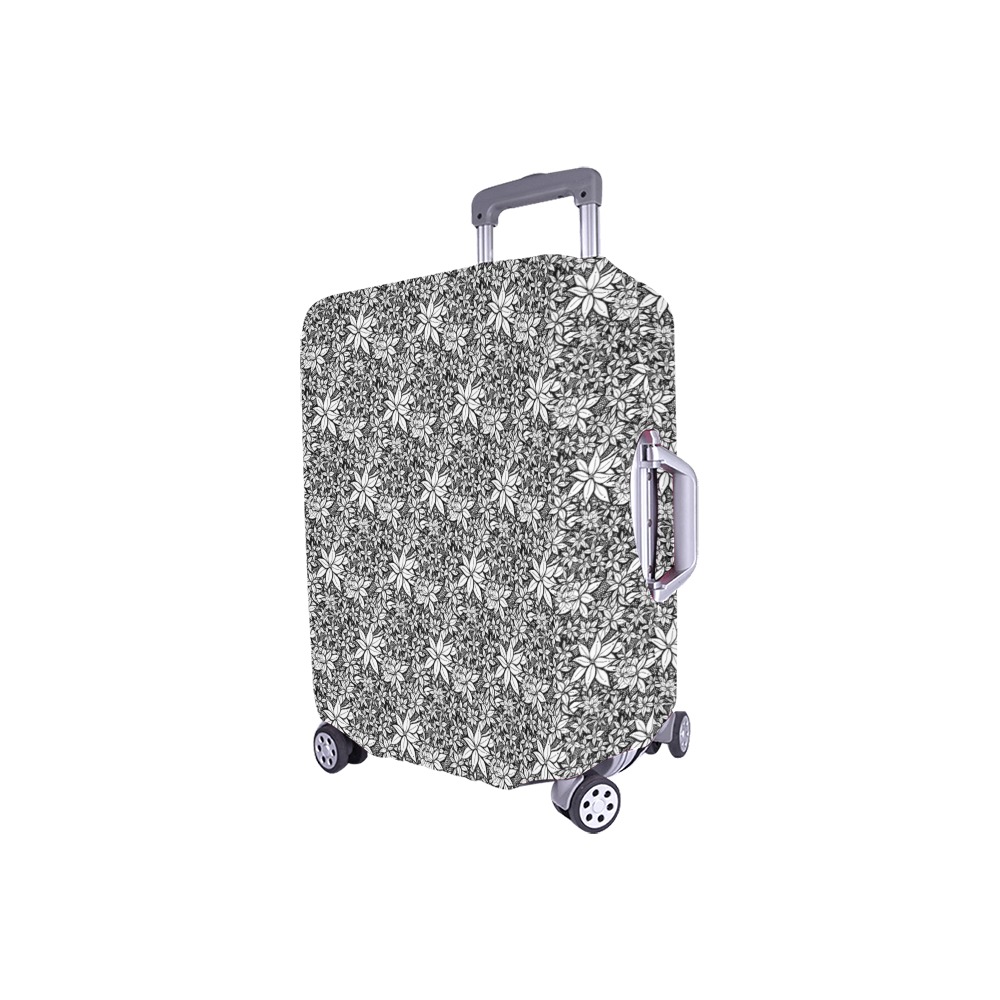 Petals in the Wind Black Luggage Cover/Small 18"-21"