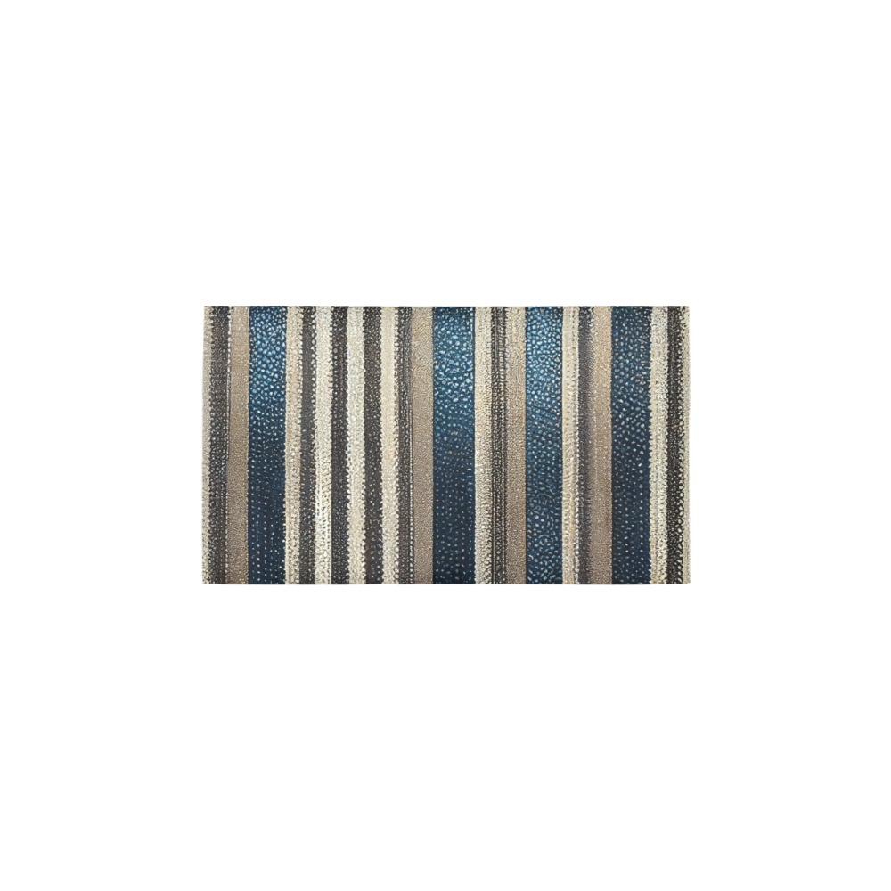 gold, silver and saphire striped pattern Bath Rug 16''x 28''