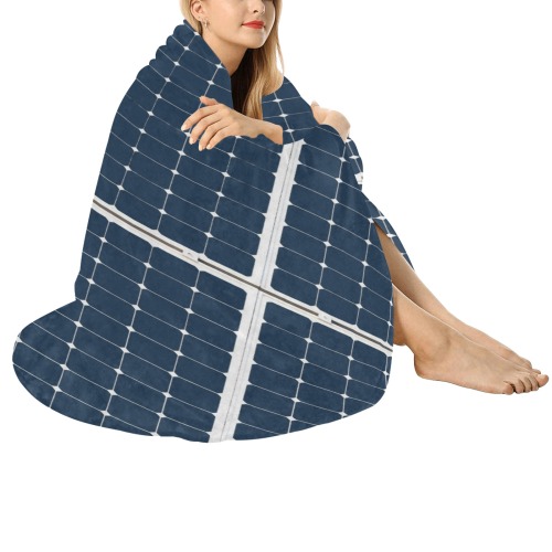 Solar Technology Power Panel Image Sun Energy Circular Ultra-Soft Micro Fleece Blanket 60"