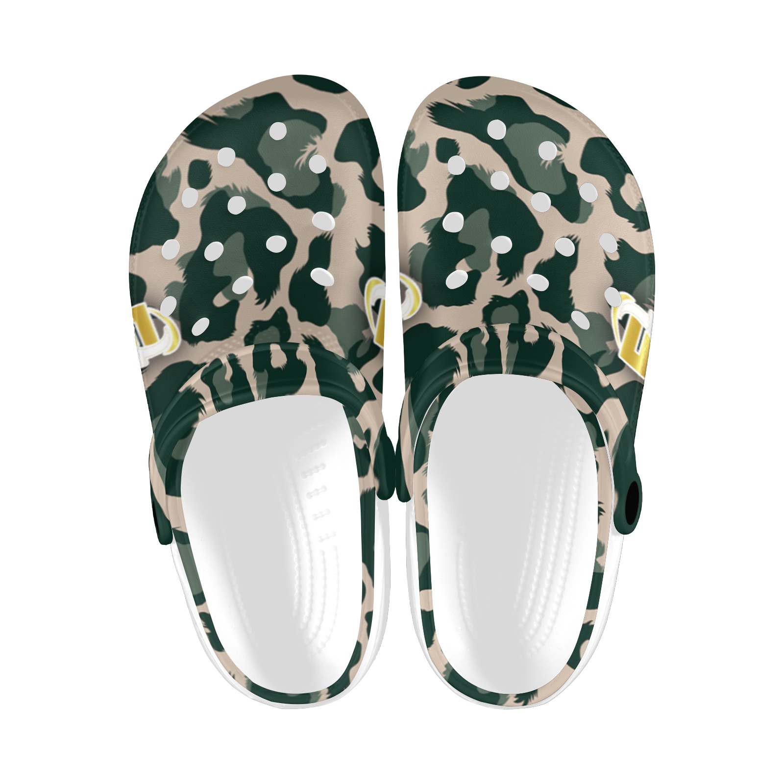 Camouflage Green Custom Print Foam Clogs for Adults
