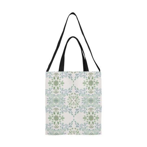 Blue and Green watercolor pattern All Over Print Canvas Tote Bag/Medium (Model 1698)