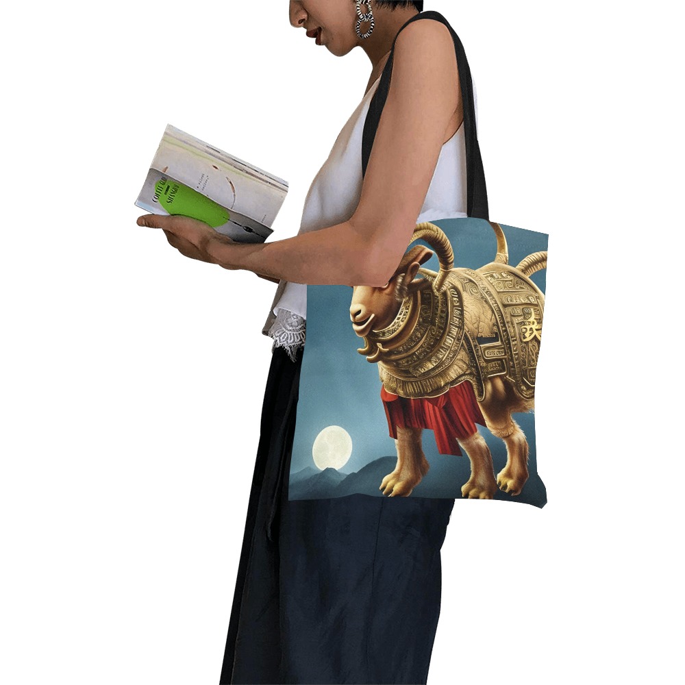 The Goat All Over Print Canvas Tote Bag/Small (Model 1697)