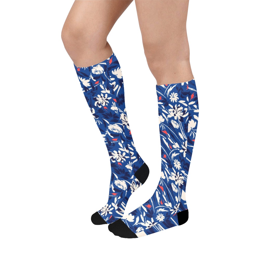 Brushstrokes floral garden BP Over-The-Calf Socks