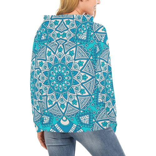Mandala All Over Print Hoodie for Women (USA Size) (Model H13)