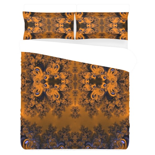 Orange Groves at Dusk Frost Fractal 3-Piece Bedding Set