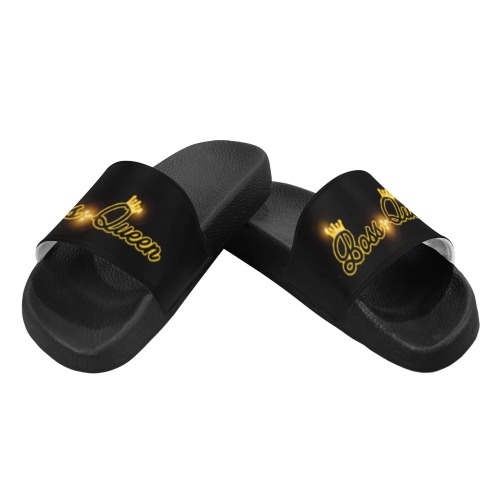 Boss Queen Drip Slides Black Women's Slide Sandals (Model 057)