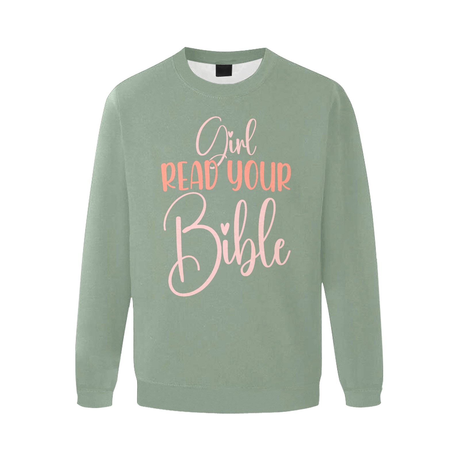 Girl Read Your Bible Men's Oversized Fleece Crew Sweatshirt (Model H18)