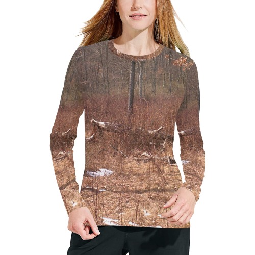 Falling tree in the woods Women's All Over Print Pajama Top