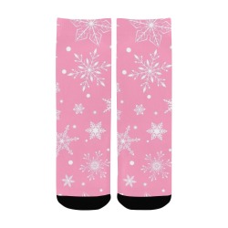 Snowflakes Pink Kids' Custom Socks